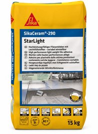 SikaCeram-290 StarLight Клей премиальный эластичный легкий, для большого формата (15 кг), 15 кг