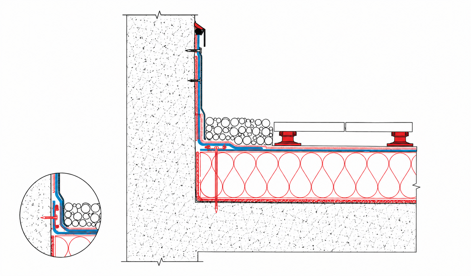 Чертёж 040.03.01 – Counter Flashing – Adhered on Concrete Wall – Utility Roof System