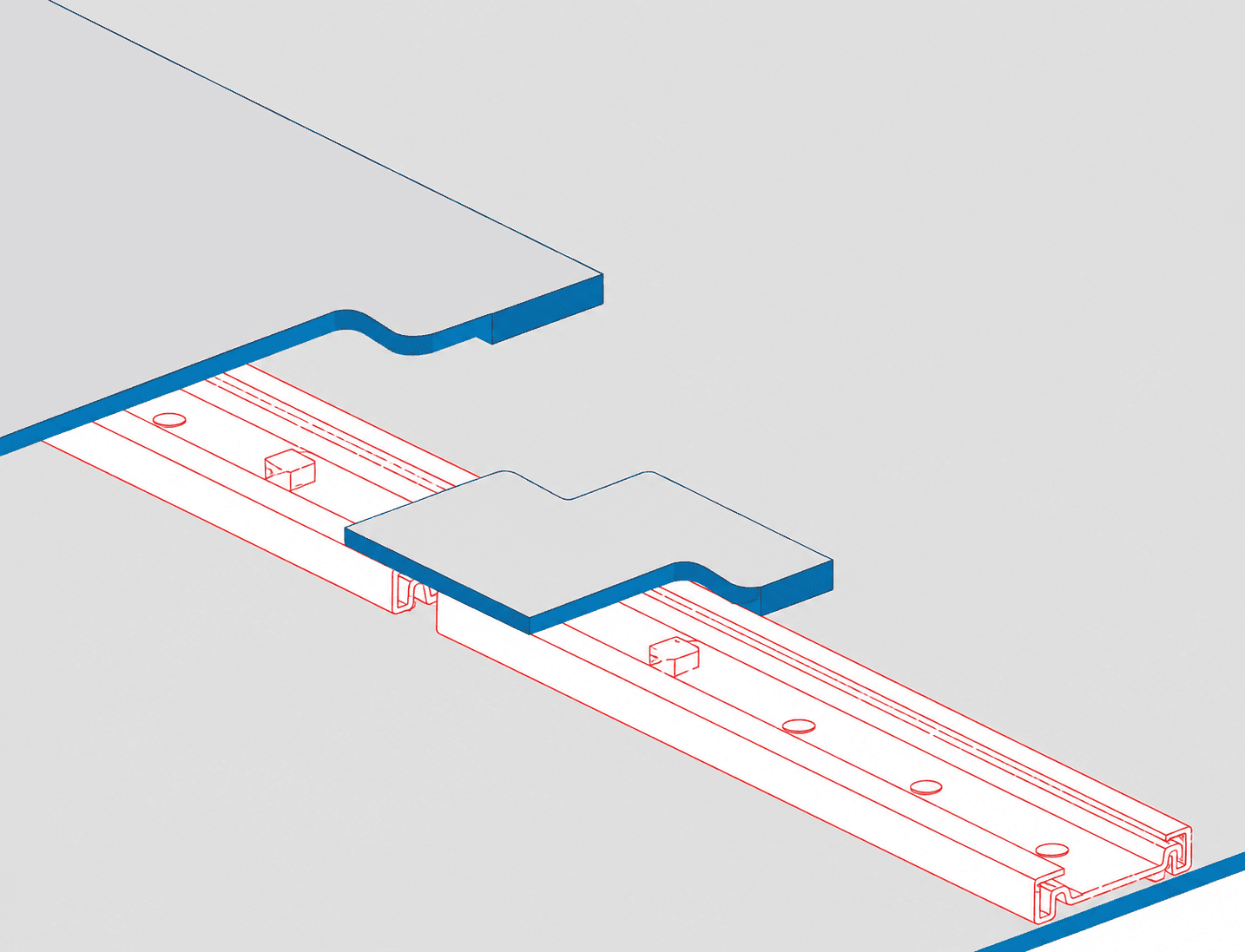 Version 1 – leave a 10 mm clearance between bar ends. Do not fasten in hole nearest bar end. Cover the bar ends with a piece of Sarnafil® T membrane and weld in in place.